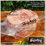 Beef Cuberoll Scotch-Fillet RIBEYE frozen Australia MELTIQUE SANTORI BIFUTEKI WAGYU steak +/- 5/8" original pack (price/pack 1kg 5pcs)